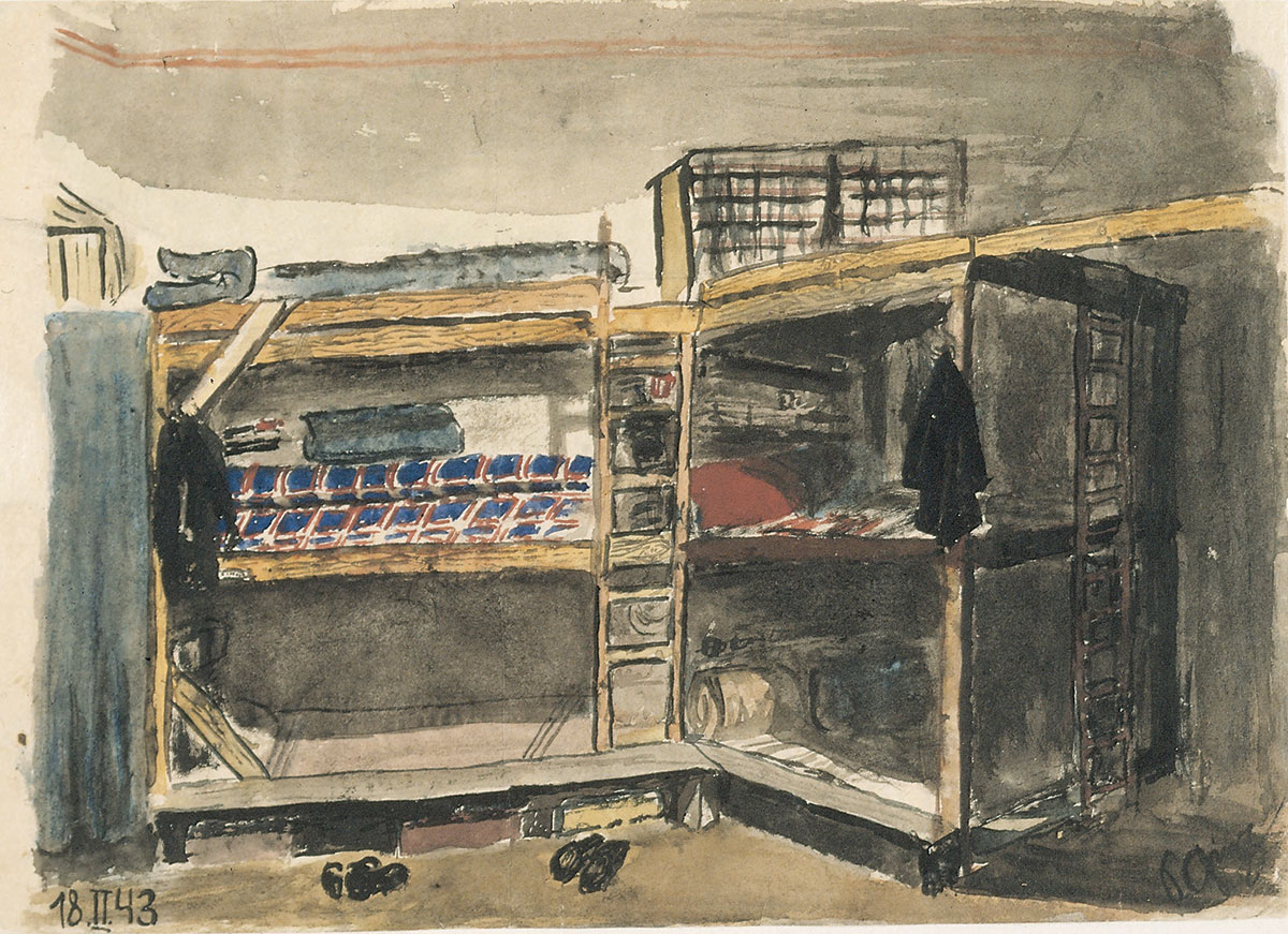Petr Ginz (1928 -  1944). Interior of Living Quarters in the Theresienstadt Ghetto