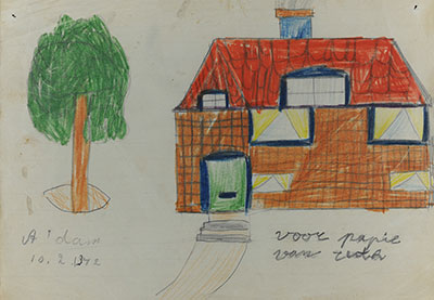 Picture drawn by 8 year old Ruth Jurgrau for her father Dov on 10 February 1942
