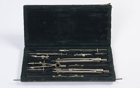 Drafting tools used by Sava Prahy in school in Donetsk, Ukraine before the war