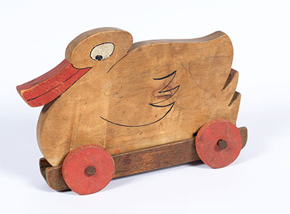 A hollow wooden duck that was used to smuggle documents during the Holocaust
