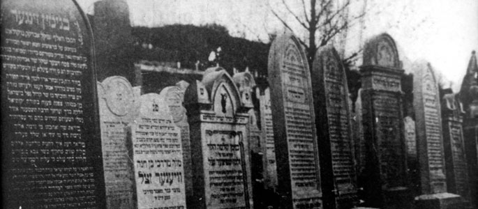 Ancient tombstones in the Orthodox Jewish cemetery in Bratislava (Pressburg)