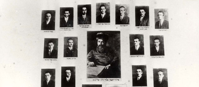 Students at the Pressburg Yeshiva in Bratislava, 1928