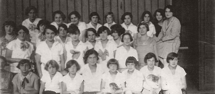 חניכות תנועת הנוער "מכבי הצעיר" בברטיסלווה, 8 ביולי 1928