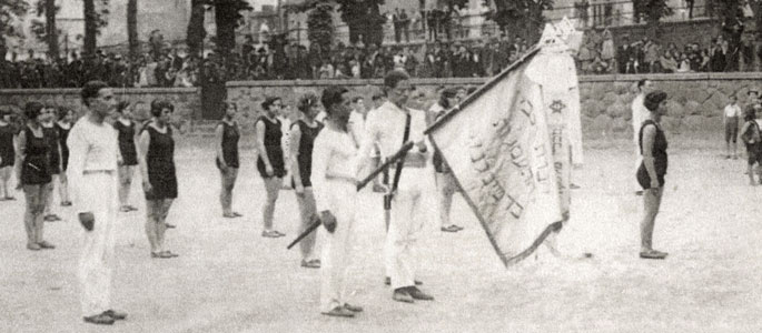 Members of the Maccabi Hatzair youth movement, 16 July 1928