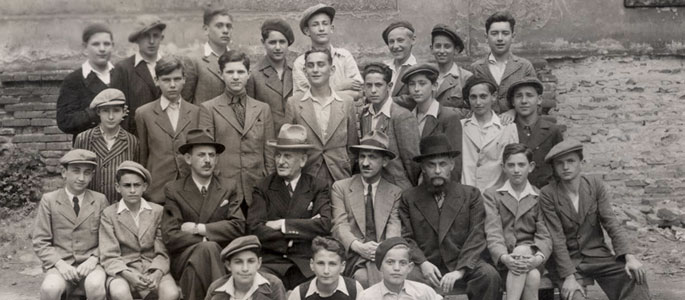 Students and their teachers at the Orthodox high school in Bratislava, 1941.