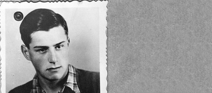 Photographs of Bartholomy Rosenzweig, born 1924, from an identification card issued by the Jewish Center in Bratislava, in 1941