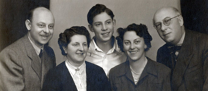 The Fischer and Perl families, Bratislava, January 1949