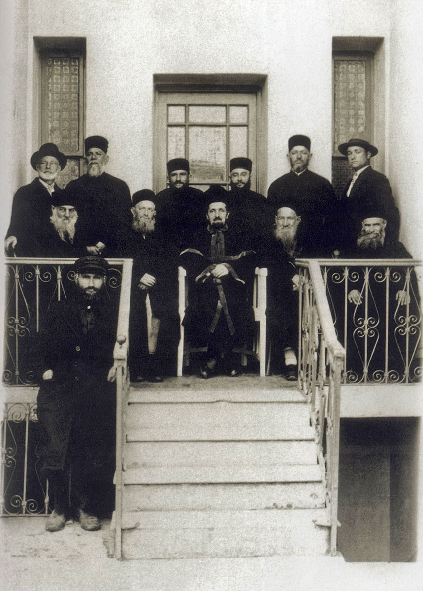 Rabbi Avraham Romano with a group of sages, 1931