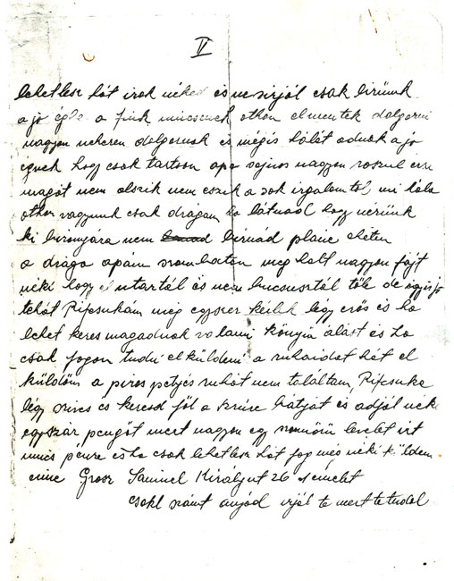 Letter sent by Pearl Klein in the Munkács ghetto to her daughter Rivka in Budapest, page 2
