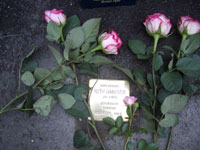 A Stolperstein bearing the name of Ruth Fanny Hanover in Würzburg.