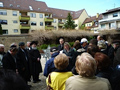 אפריל 2012, טקס זכרון לקרבנות השואה מווירצבורג. בטקס נכחו יהודים ילידי וירצבורג שהגיעו מכל רחבי העולם