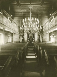Würzburg, interior of the Great Synagogue at Kettengasse 26, before its renovation. Prewar. 