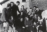 A group of students at the Jewish Teachers Seminary in Würzburg, 1935/6. The picture was taken at the side entrance to the seminary, from Sandbergerstrße. 
