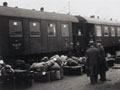 27 November 1941: Jews from Würzburg boarding the deportation train en route to Riga. 