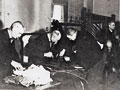 26 November 1941: an inspection of Jews and their belongings, immediately prior to deportation.