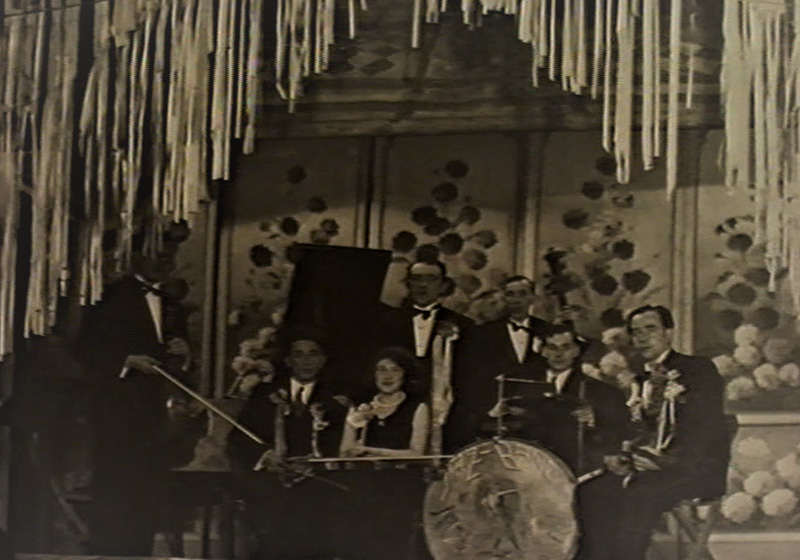 Conductor Kalman Harnik (from left) and his jazz ensemble partners.  Brody, Poland, prewar
