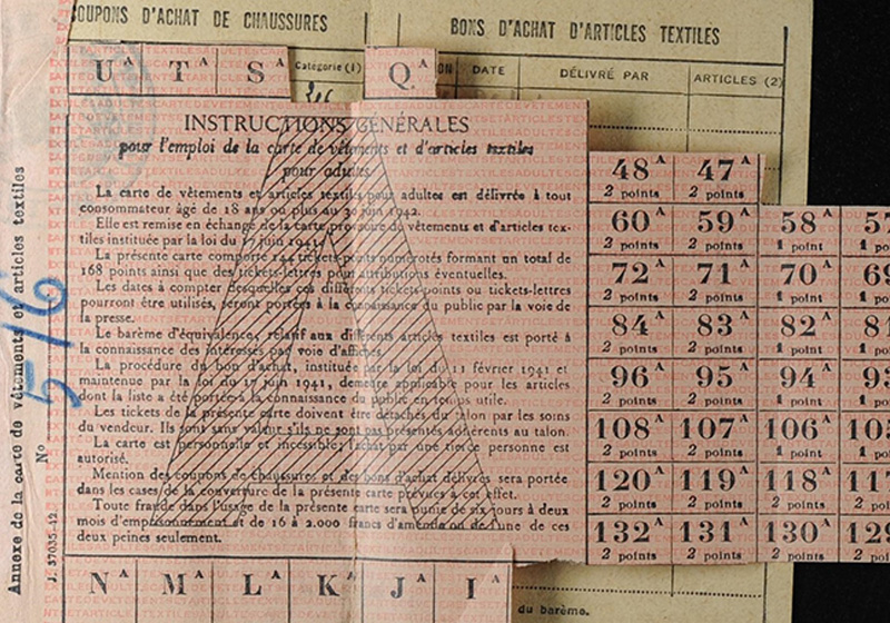 Booklet of clothing coupons in the name of Victor Michault