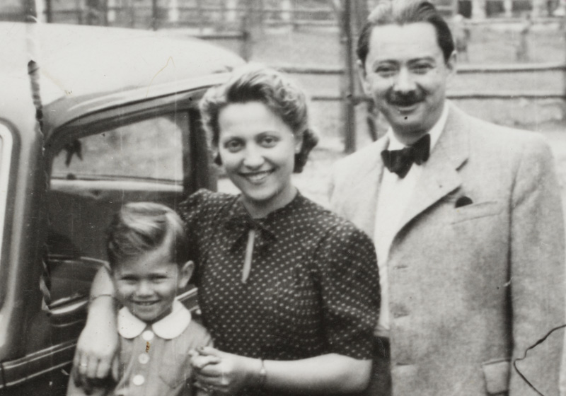 Toddler Jerzy Fischhab and his parents, Zygmunt and Zuzia.  Krakow, 1937-8
