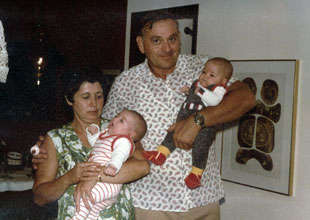 Ester and Binyamin with their granddaughters Liad and Lital in the 1970s