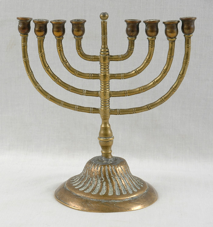 The Hanukkah menorah that Willy Tal received as a gift for his Bar Mitzvah in Amsterdam in 1935
