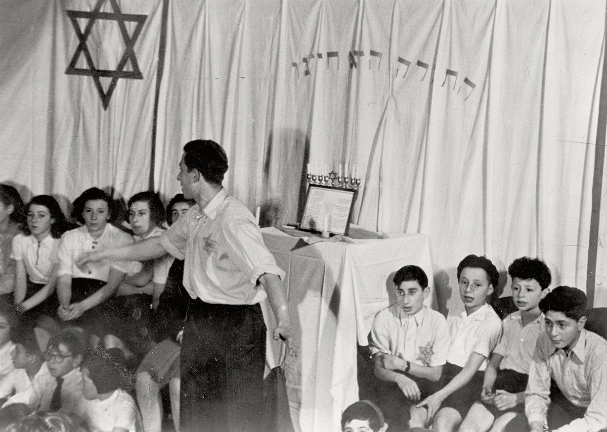 Westerbork, Holland, a Hanukkah party in the camp