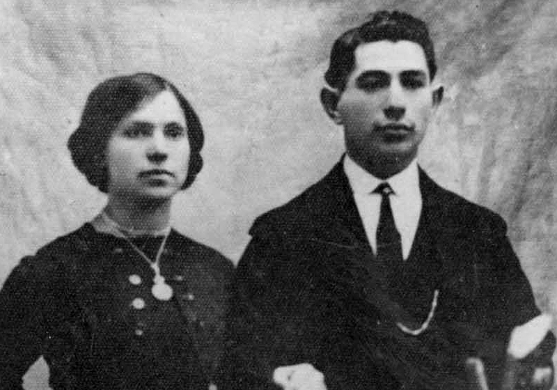 אברהם שפשלביץ ואחותו פרידה. זדז'יינצ'יול, פולין, לפני המלחמה