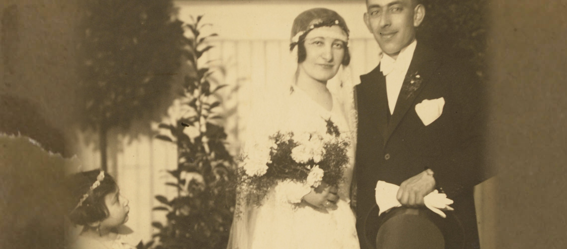 מרקוס שטרן וקטשן קהנליין-שטרן ביום חתונתם. גרמניה, 1933