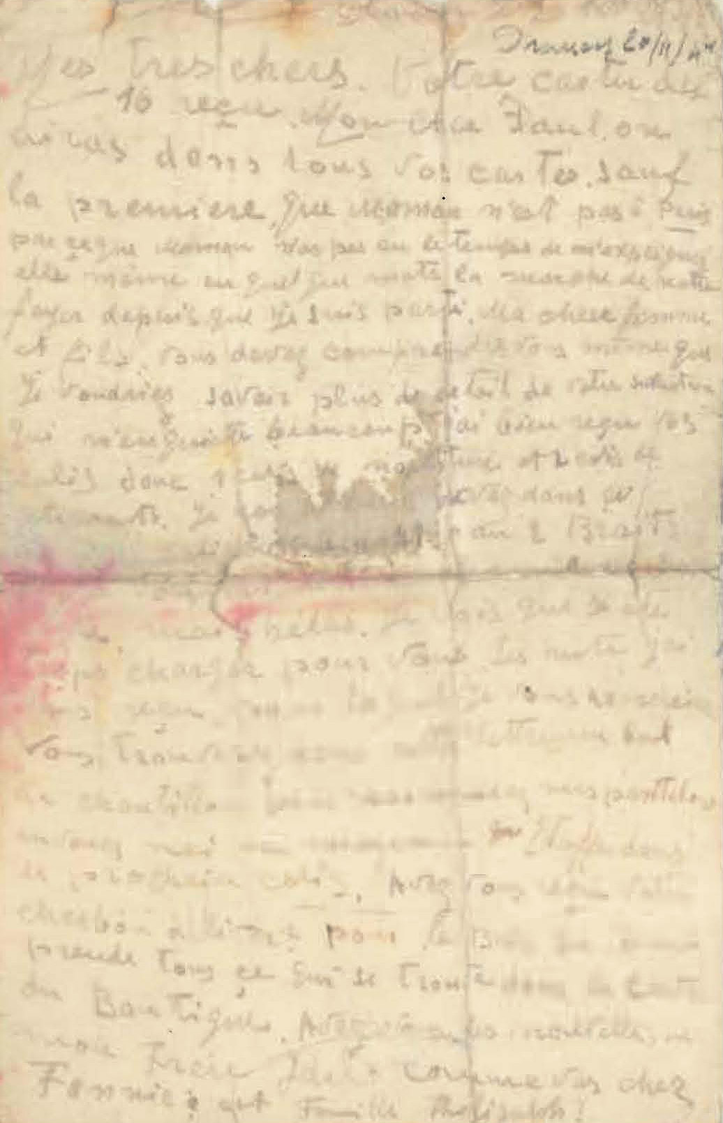 המכתב האחרון ששלח יצחק קורנובסקי אל רעייתו חיה ובניו, פאול והנרי