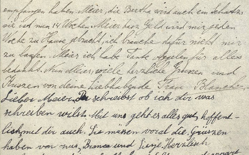 Dernière lettre envoyée par Blanche Vieijra à son mari Meier le 14 octobre 1941