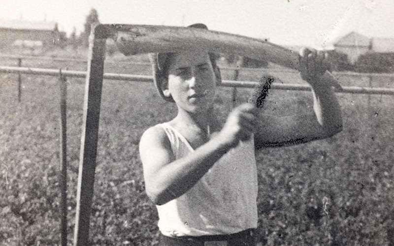 Shimon Keller, age 15, after arriving in  Eretz Israel, 1939, Kibbutz Rodges