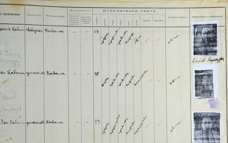 Page from the Registry of the Population Census of the Jews of Kavala, carried out by the Bulgarians in 1942