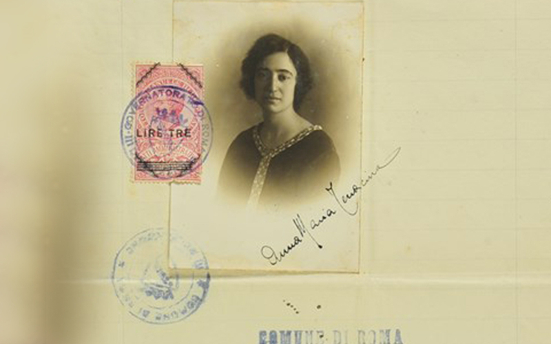 Signed photograph of Anna Maria Terracina.  Her signature has been given a stamp of authenticity