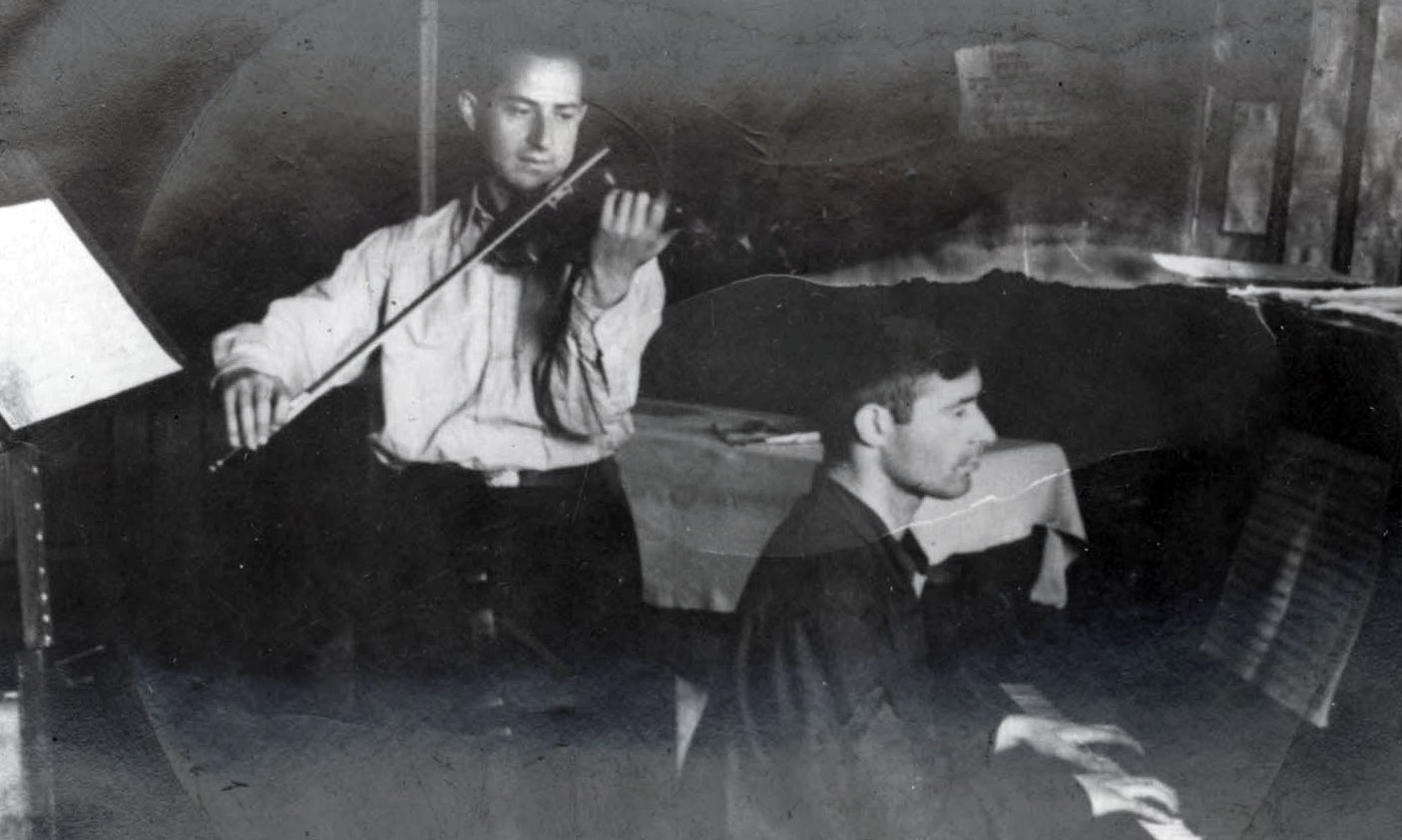 Lodz, Poland. Two group leaders performing in the Poalei Tzion children’s home after the war