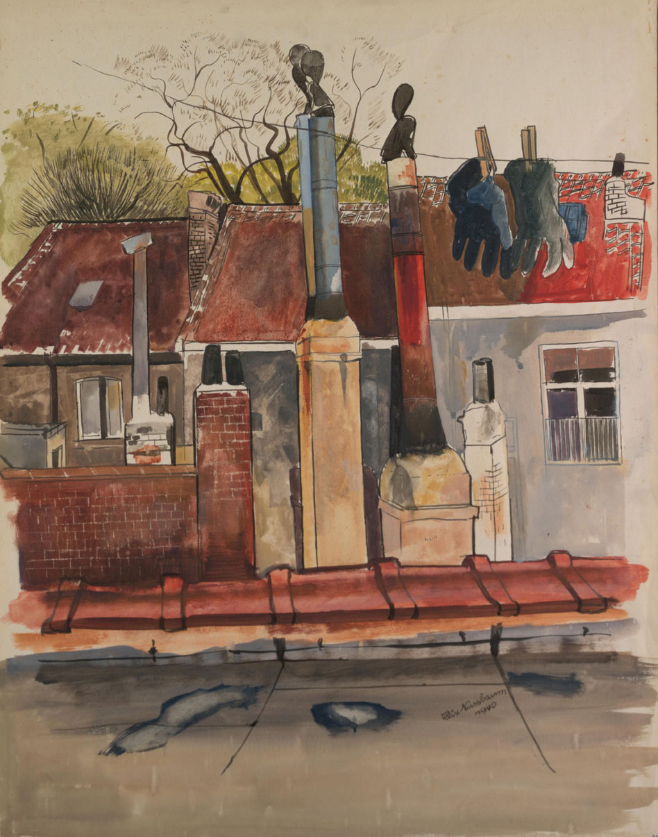 Felix Nussbaum. "Sur les toits, 1940"