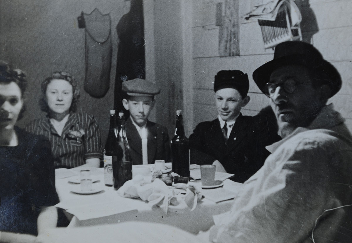 The Weinreb family, Seder night, Deggendorf DP camp, Germany, 1946