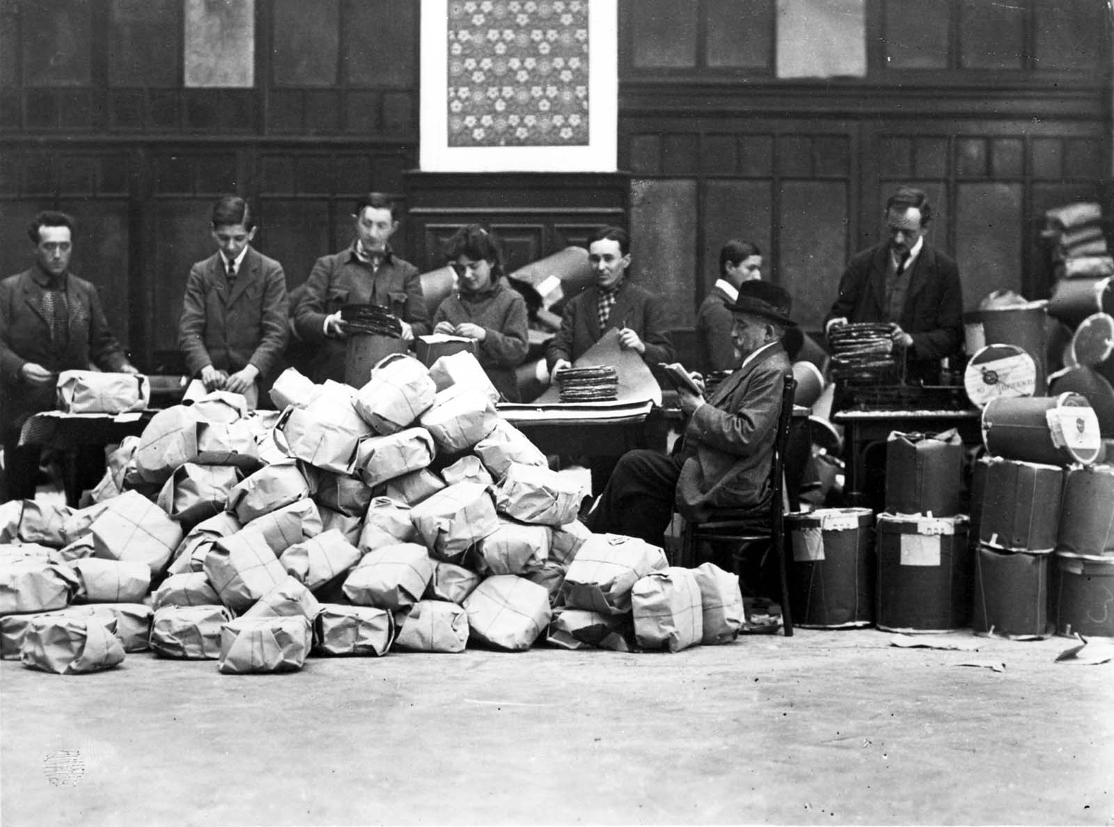 Preparation of matzah for distribution to the needy, Vienna, Austria, 1921