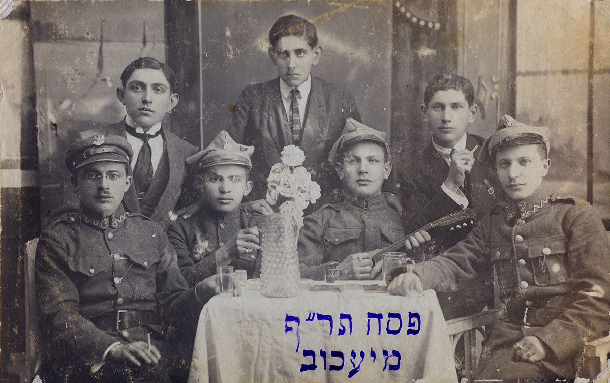 Jewish soldiers in the Polish Army on Passover. Miechów, Poland, 1920