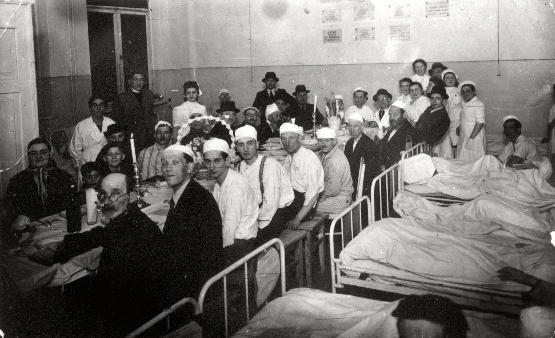 A Passover Seder in a hospital, Sosnowiec, Poland, 1941