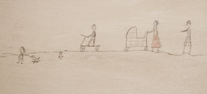 "The children's drawings are the reflections of the life they were forced to leave behind"