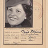 Поддельное удостоверение личности Анны Дик (Тимар), изготовленное для нее Белой Столларом в 1944 г. Настоящий год рождения Анны - 1898, и на тот момент ей было 46 лет. Вся информация в удостоверении, кроме фотографии и подписи, тоже поддельная
