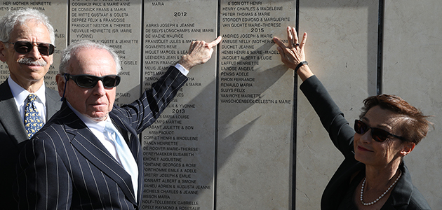 הסרת הלוט מעל שמם של ז'וזף ומארי אנדריס בגן חסידי אומות העולם, 2016