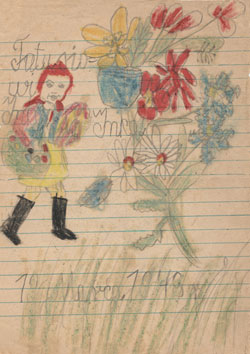 Inka's drawing for Daddy, from Inka, March 12 1949
