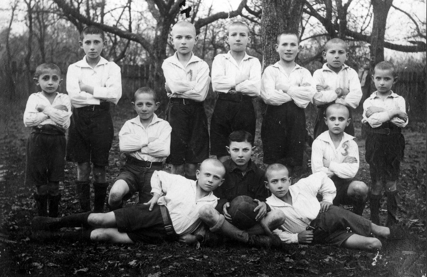 Staszow, Poland, Prewar, a football team consisting of Jewish children