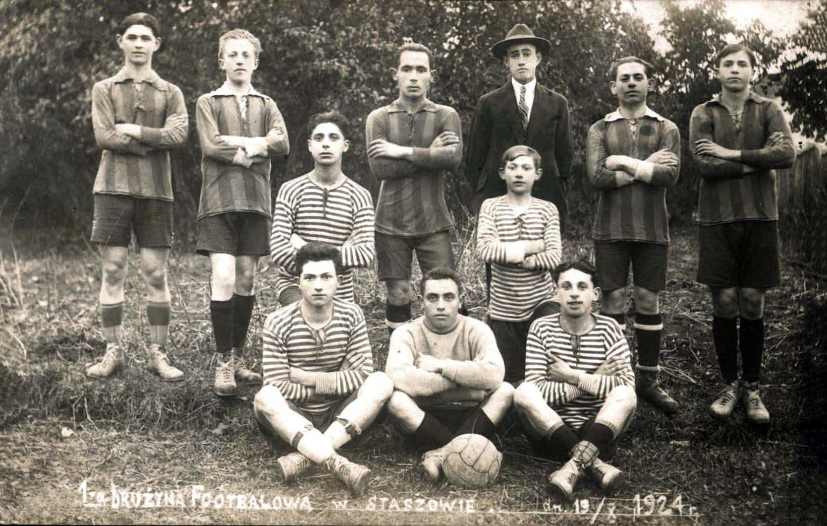 Staszow, Poland, a group photo of the Soccer team members, 19/10/1926