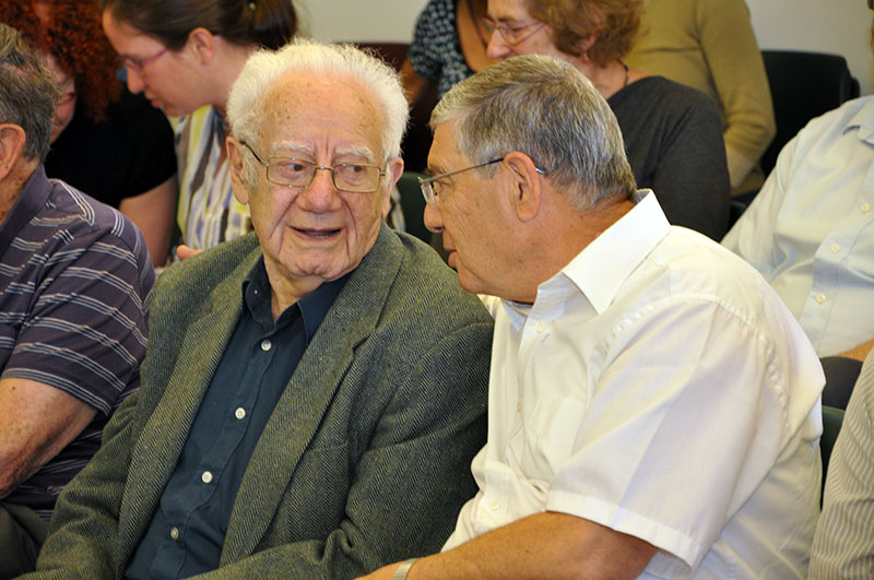 Prof. Gutman with Chairman of the Yad Vashem Directorate Avner Shalev, 2013