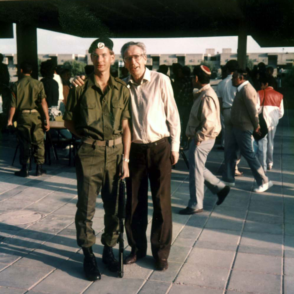 Kalman with his son Yonatan, a Major in the IDF who was the doctor for the Navy Seals and today is a practicing physician