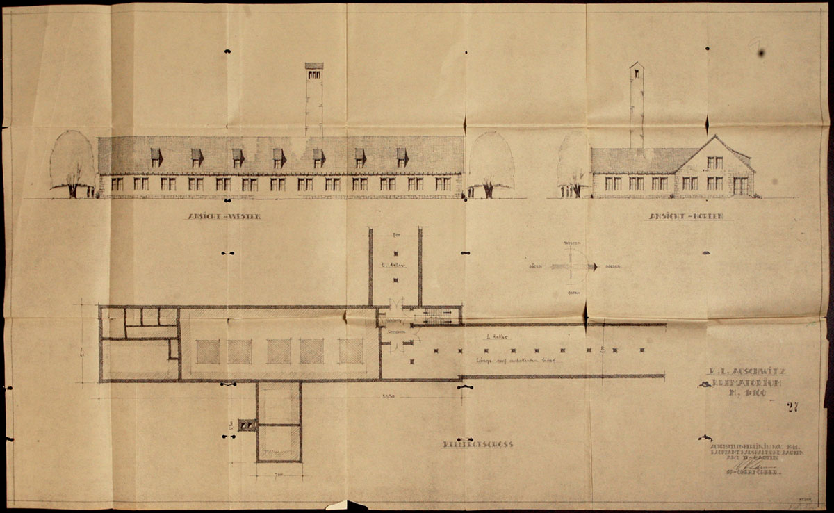 An early blueprint of Crematorium II, Birkenau, dated November 1941