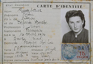 Hilda Tiar's fake identity card under the false name Helene Rambaux