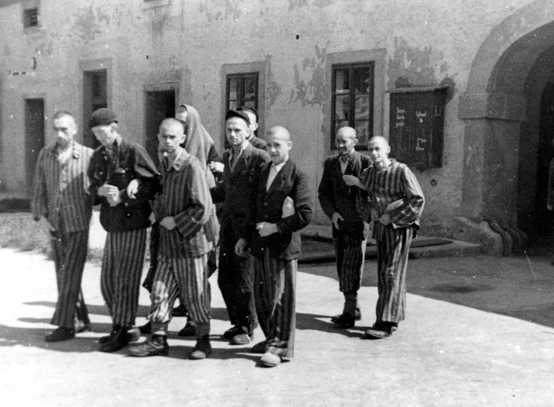 Ghetto inmates after the liberation. Theresienstadt, Czechoslovakia, 1945