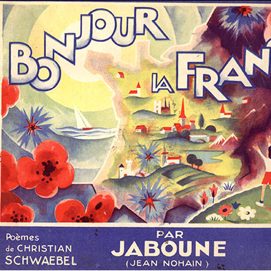 Seiten aus dem Buch „Bonjour la France", einem Geschenk der Familie Roger, die ihn in Frankreich versteckte